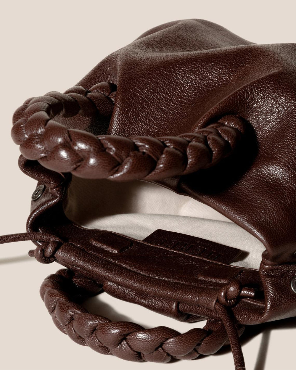 Hereu Crossbody Bags | BOMBON M SUPPLE SHINY - Plaited-handle Leather Crossbody Bag - Women