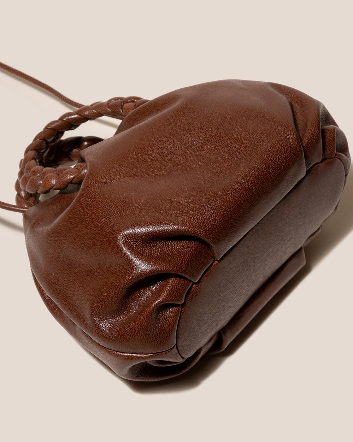 Hereu Crossbody Bags | BOMBON M SUPPLE SHINY - Plaited-handle Leather Crossbody Bag - Women