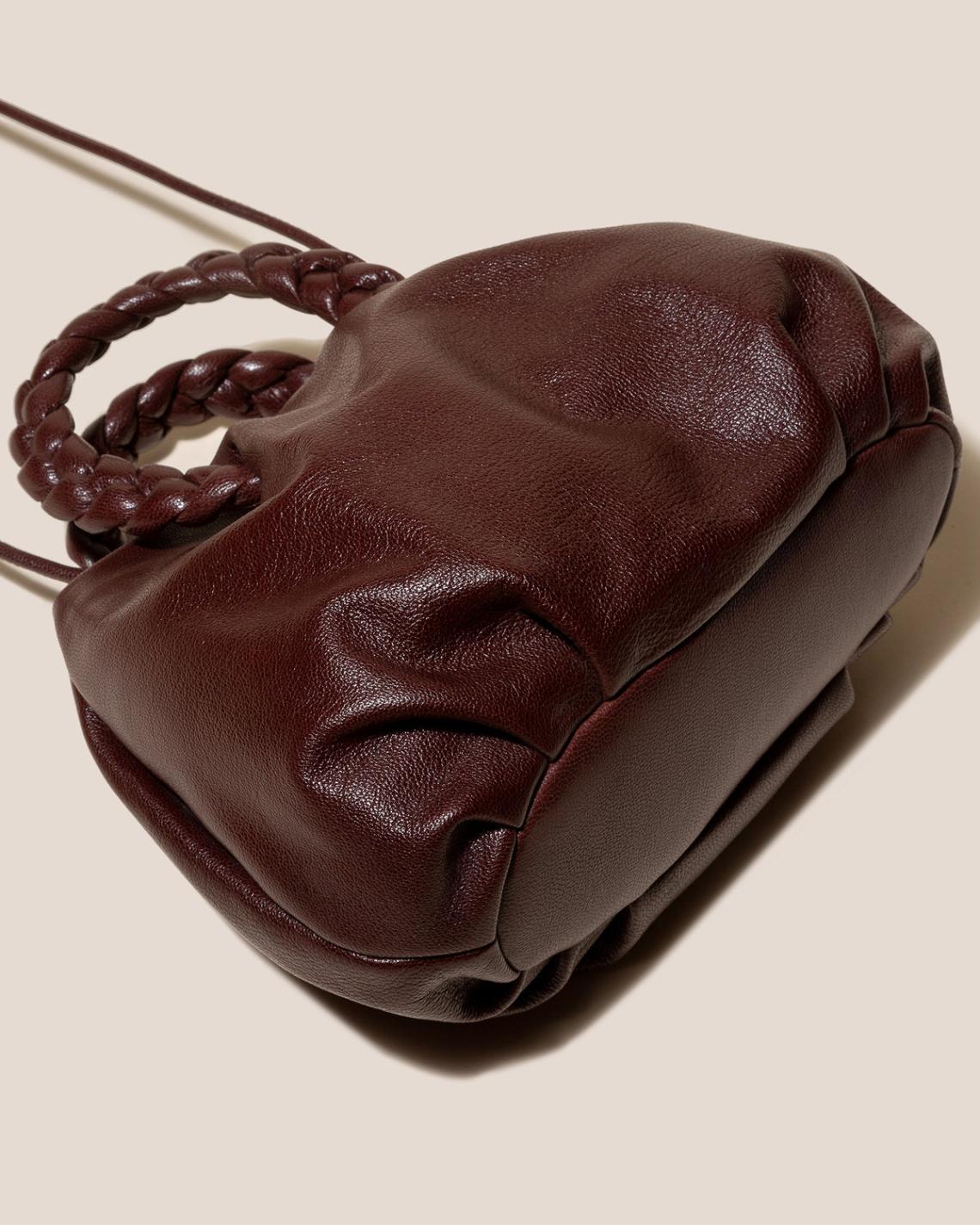 Hereu Crossbody Bags | BOMBON M SUPPLE SHINY - Plaited-handle Leather Crossbody Bag - Women