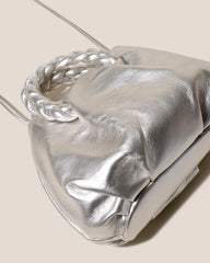 Hereu Crossbody Bags | BOMBON METALLIC - Small Plaited-handle Leather Crossbody Bag - Women