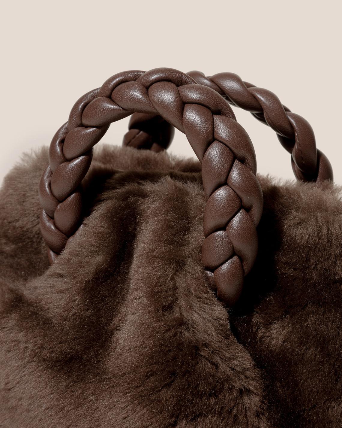 Hereu Crossbody Bags | BOMBON SHEARLING - Small Plaited-handle Crossbody Bag - Women