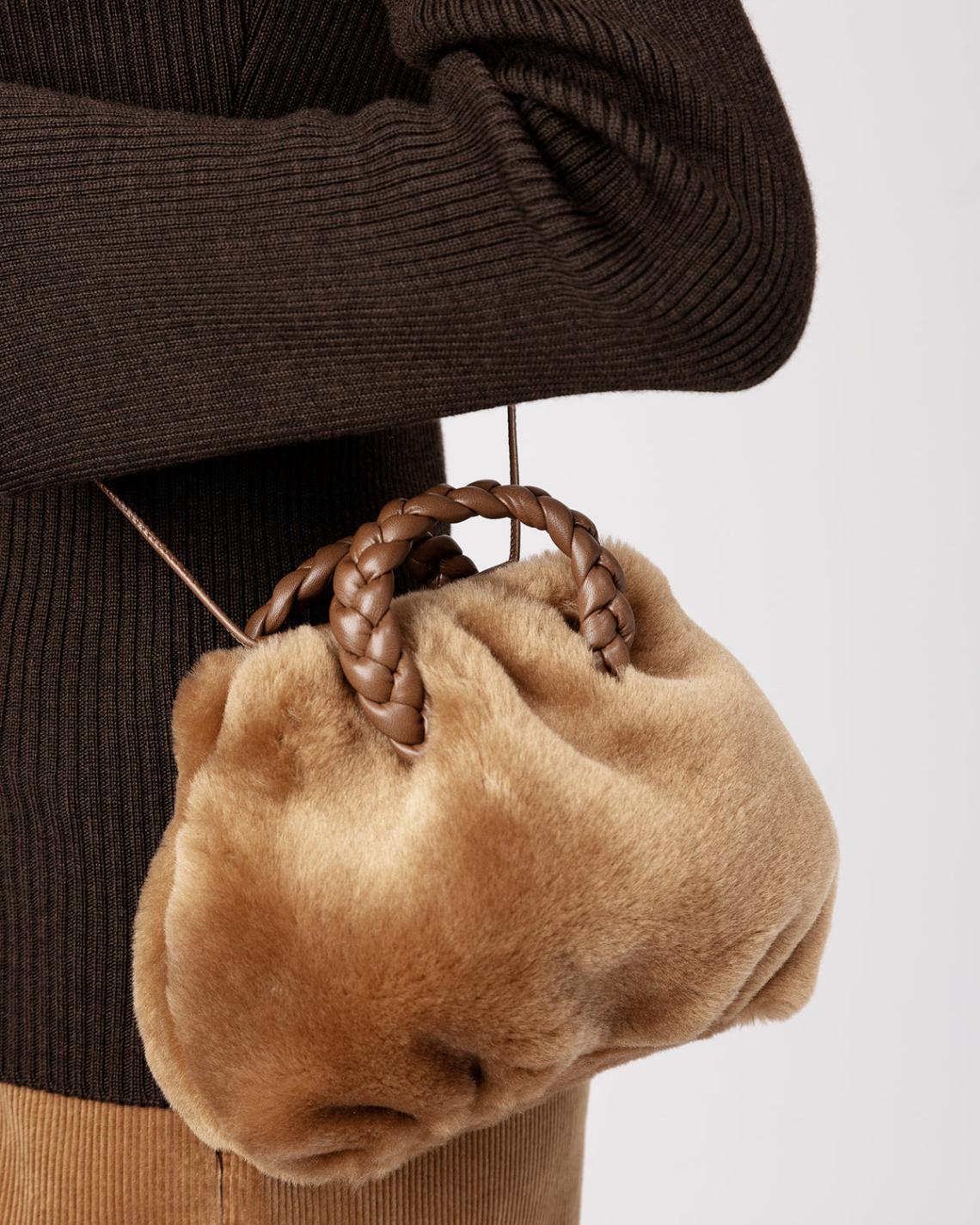 Hereu Crossbody Bags | BOMBON SHEARLING - Small Plaited-handle Crossbody Bag - Women