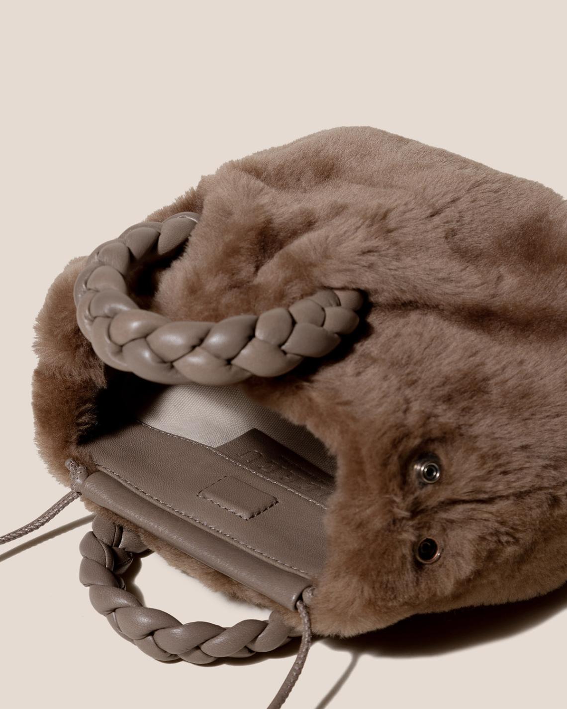 Hereu Crossbody Bags | BOMBON SHEARLING - Small Plaited-handle Crossbody Bag - Women