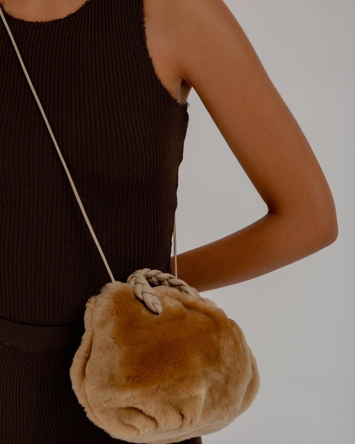 Hereu Crossbody Bags | BOMBON SHEARLING - Small Plaited-handle Crossbody Bag - Women