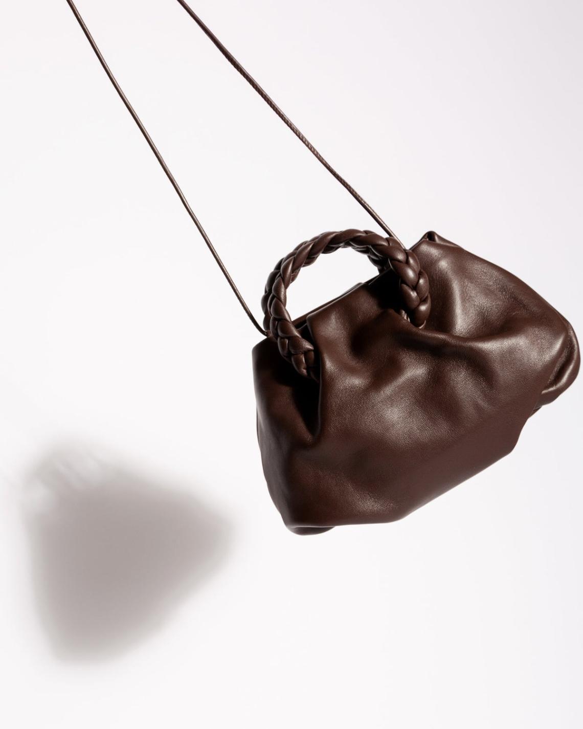 Hereu Crossbody Bags | BOMBON - Small Plaited-handle Leather Crossbody Bag - Women