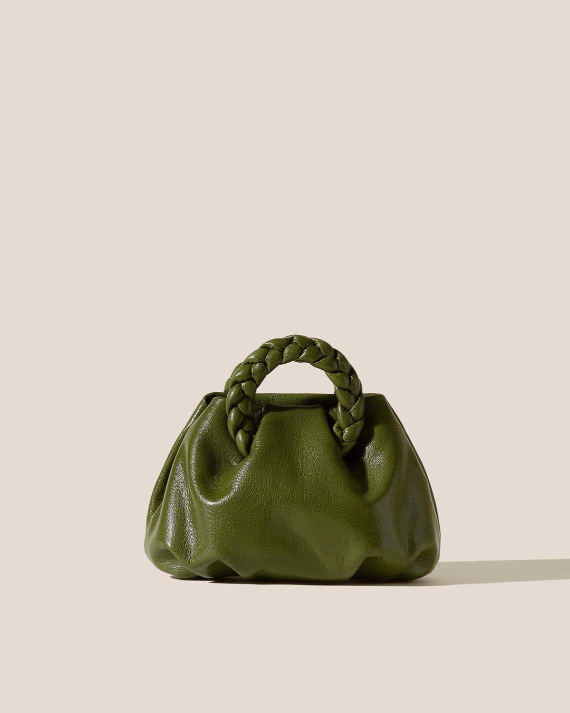Hereu Crossbody Bags | BOMBON SUPPLE SHINY - Plaited-handle Leather Crossbody Bag - Women