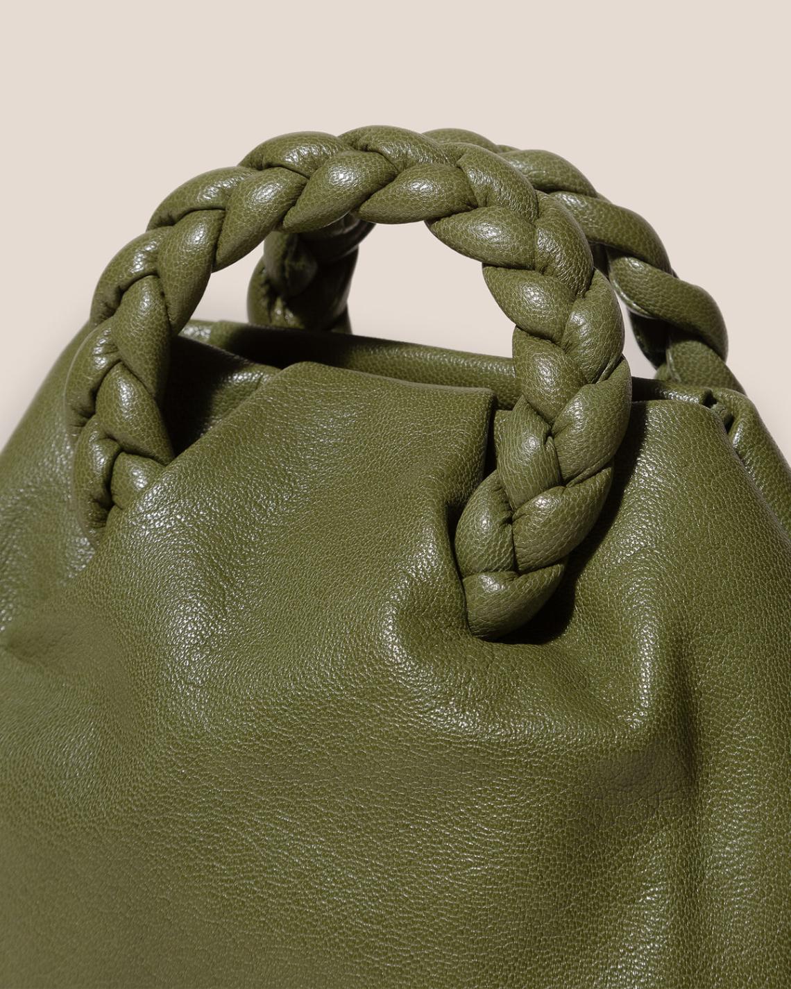 Hereu Crossbody Bags | BOMBON SUPPLE SHINY - Plaited-handle Leather Crossbody Bag - Women