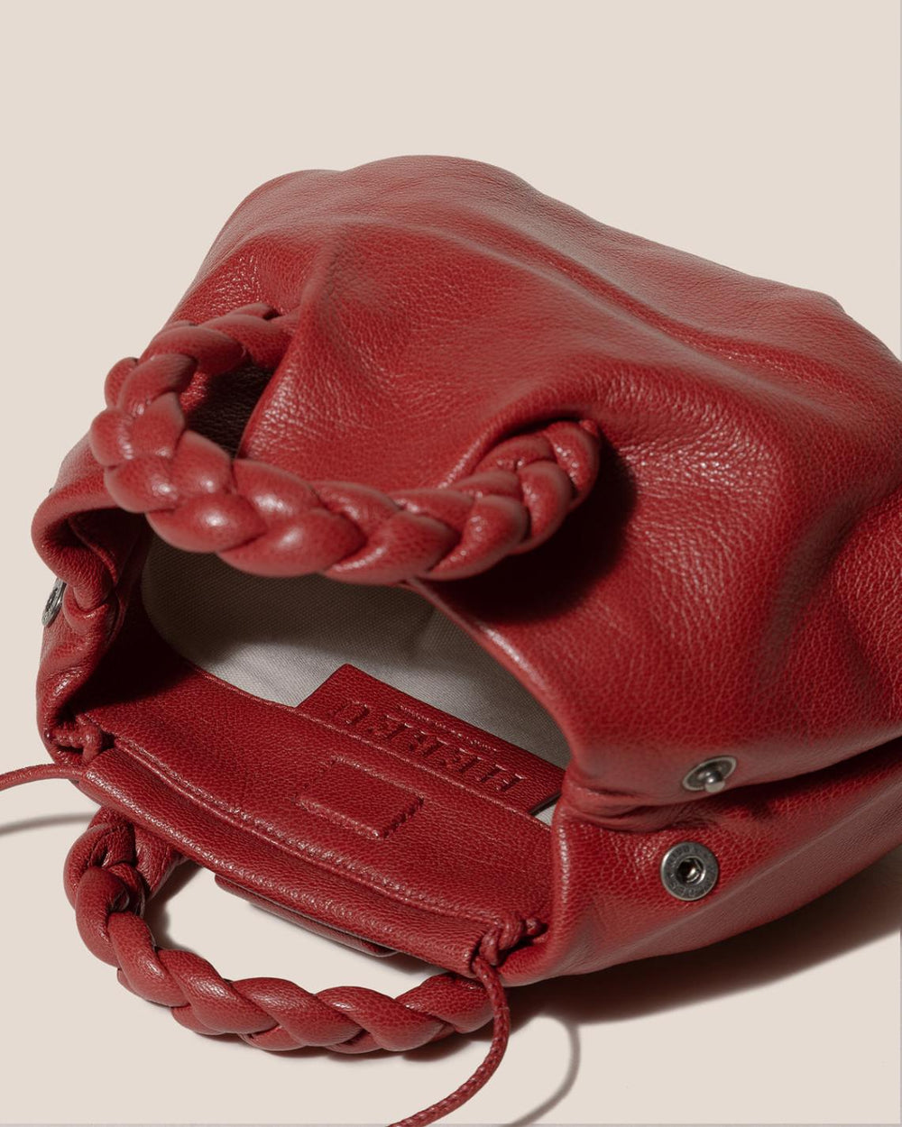 Hereu Crossbody Bags | BOMBON SUPPLE SHINY - Plaited-handle Leather Crossbody Bag - Women
