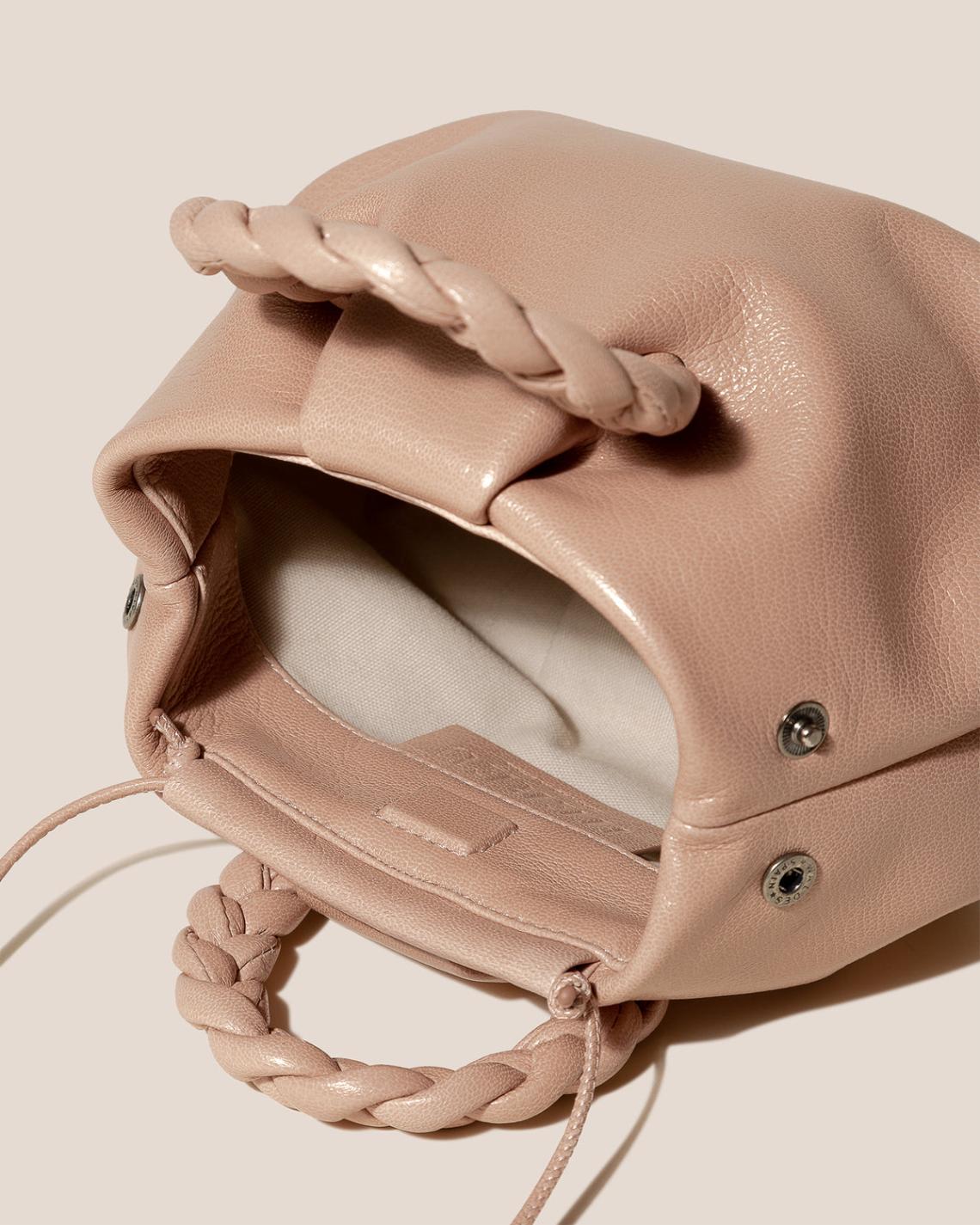 Hereu Crossbody Bags | BOMBON SUPPLE SHINY - Plaited-handle Leather Crossbody Bag - Women