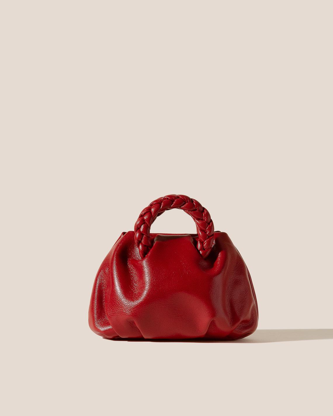 Hereu Crossbody Bags | BOMBON SUPPLE SHINY - Plaited-handle Leather Crossbody Bag - Women