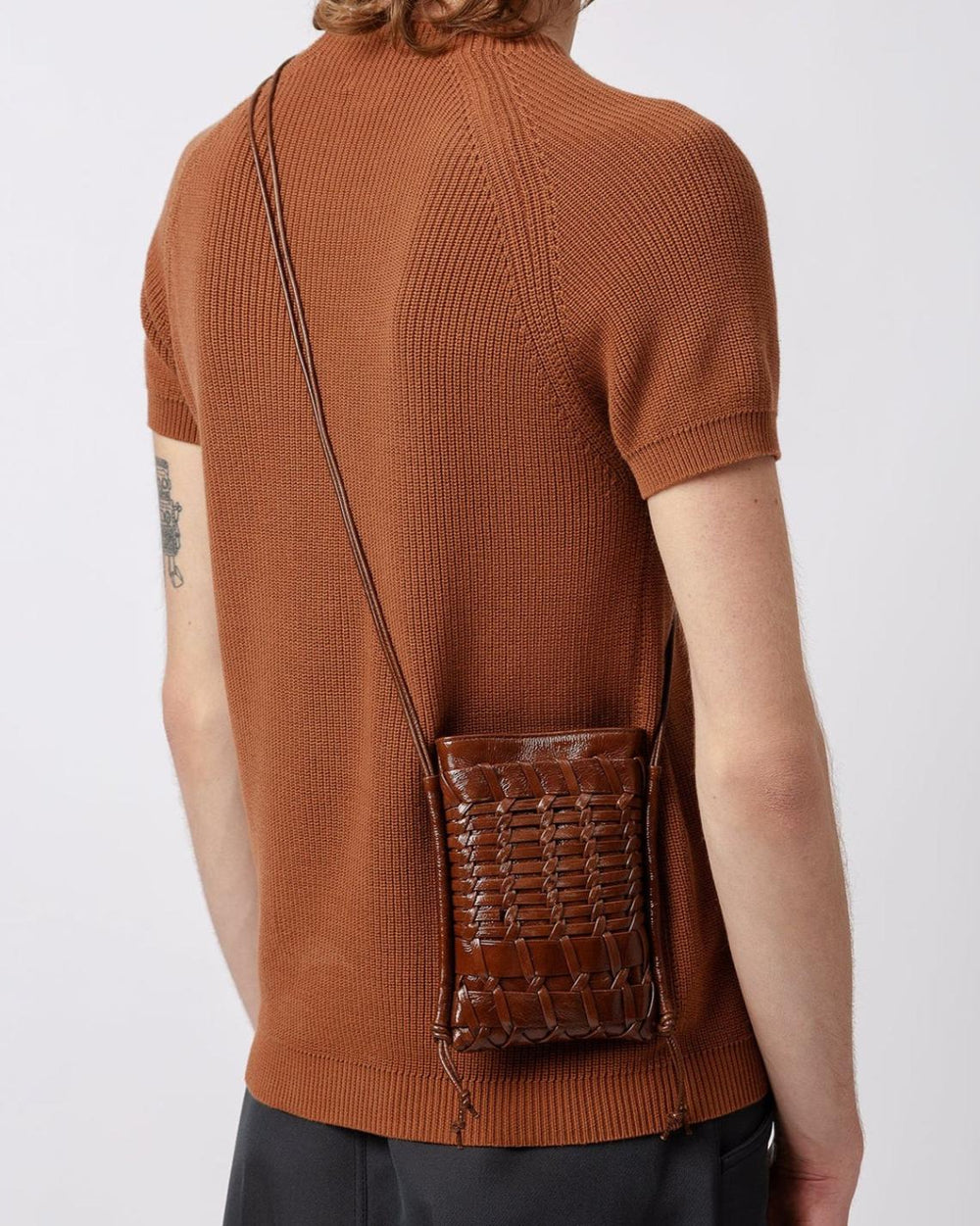 Hereu Crossbody Bags | TRENA MINI CRINKLED GLOSSY - Flat Square Crossbody Bag - Women/Men