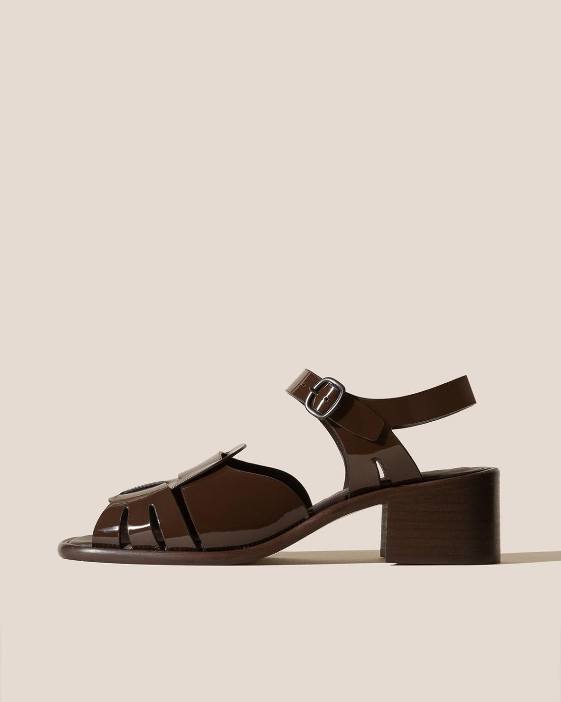 Hereu Heels | ANCORA SQUARED HEELED GLOSSY - Open-Toe Fisherman Sandal - Women