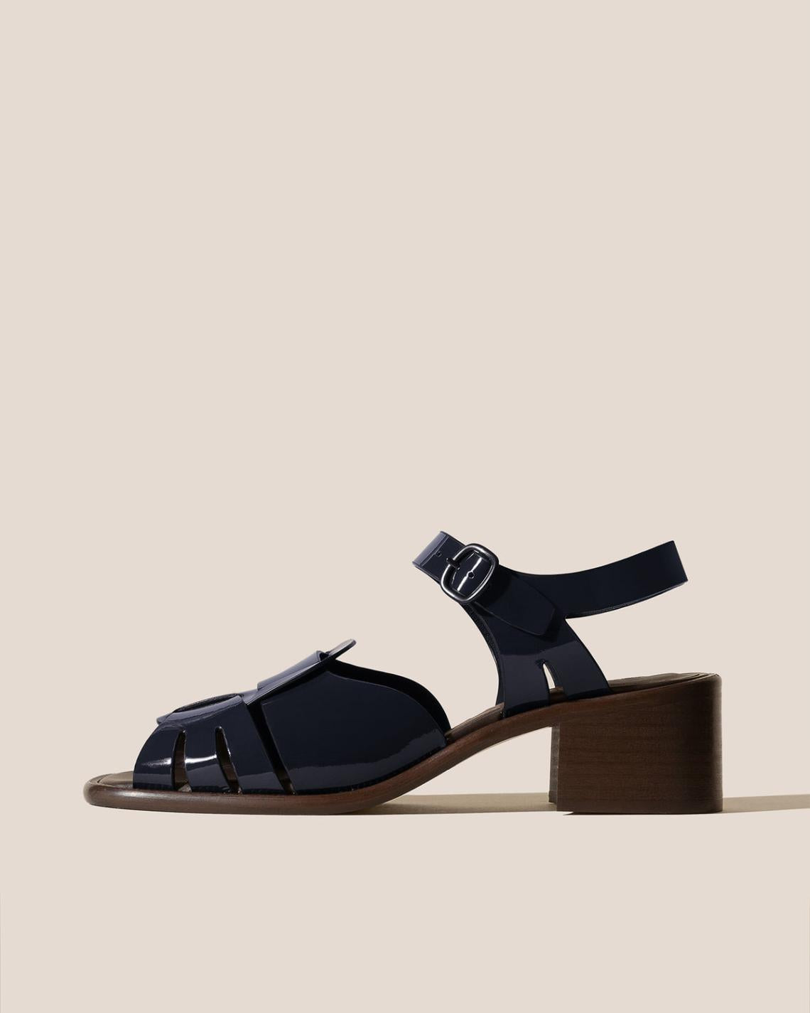 Hereu Heels | ANCORA SQUARED HEELED GLOSSY - Open-Toe Fisherman Sandal - Women