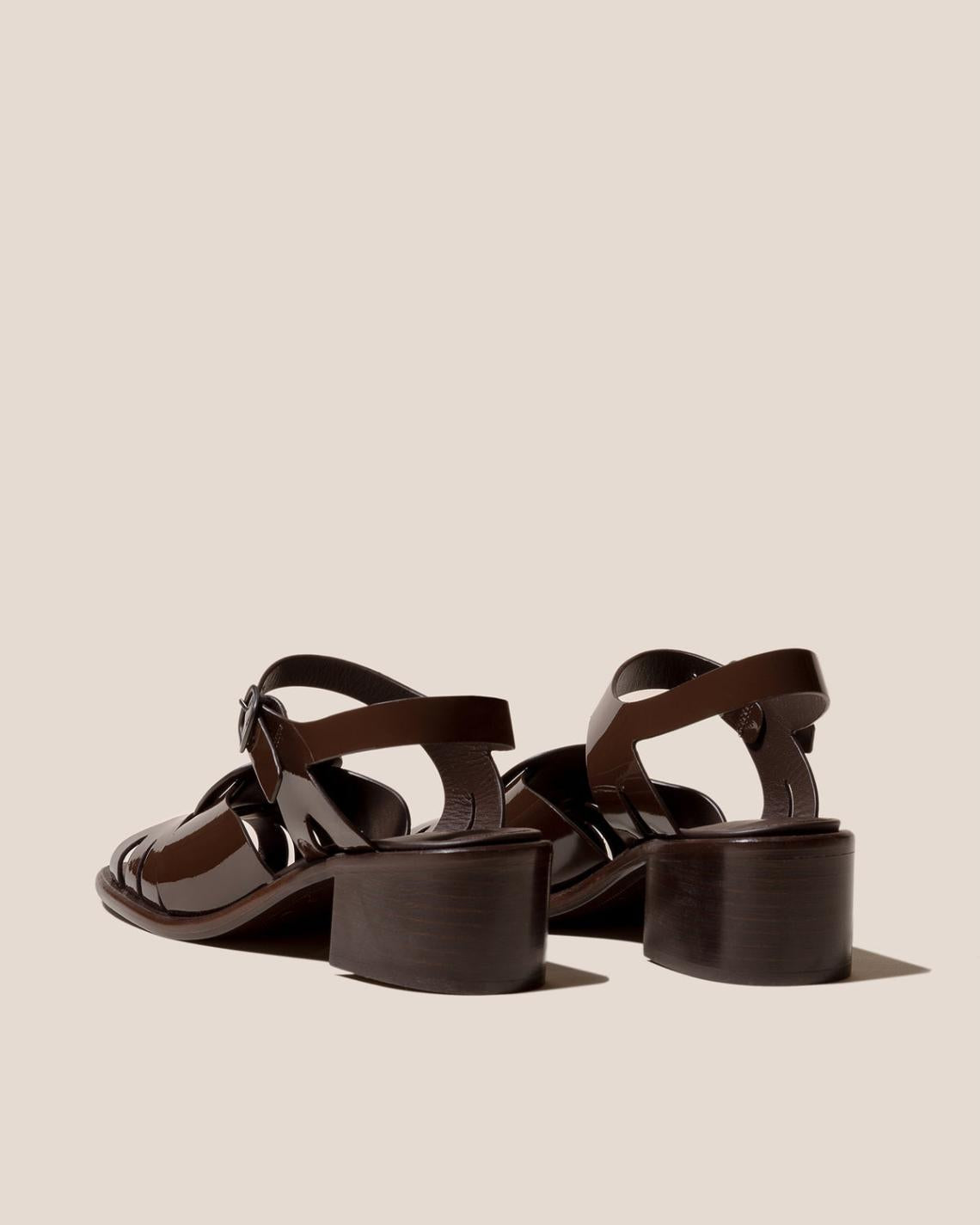 Hereu Heels | ANCORA SQUARED HEELED GLOSSY - Open-Toe Fisherman Sandal - Women