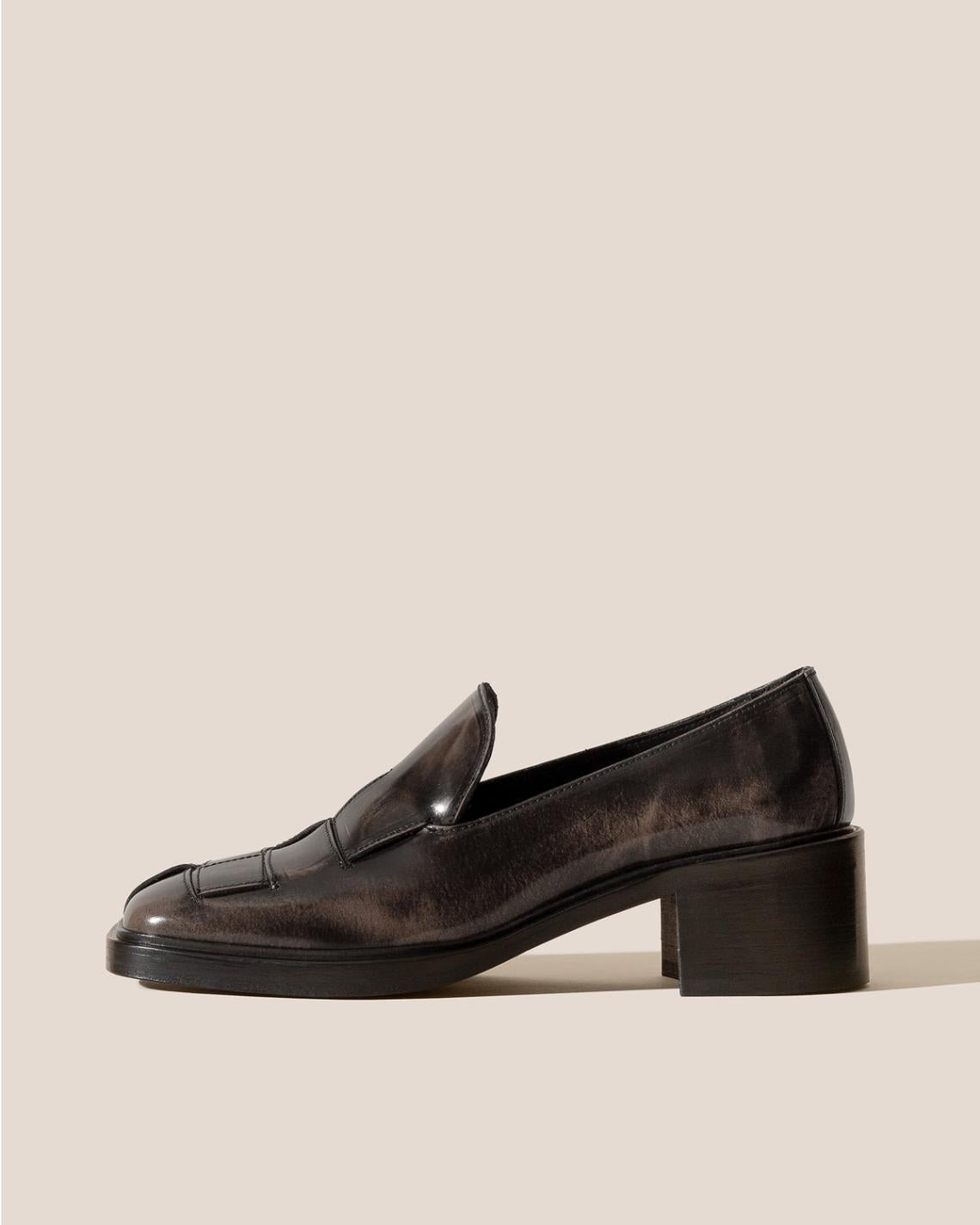 Hereu Heels | GUERA HEELED - Brushed Interwoven Slip-On Loafer - Women