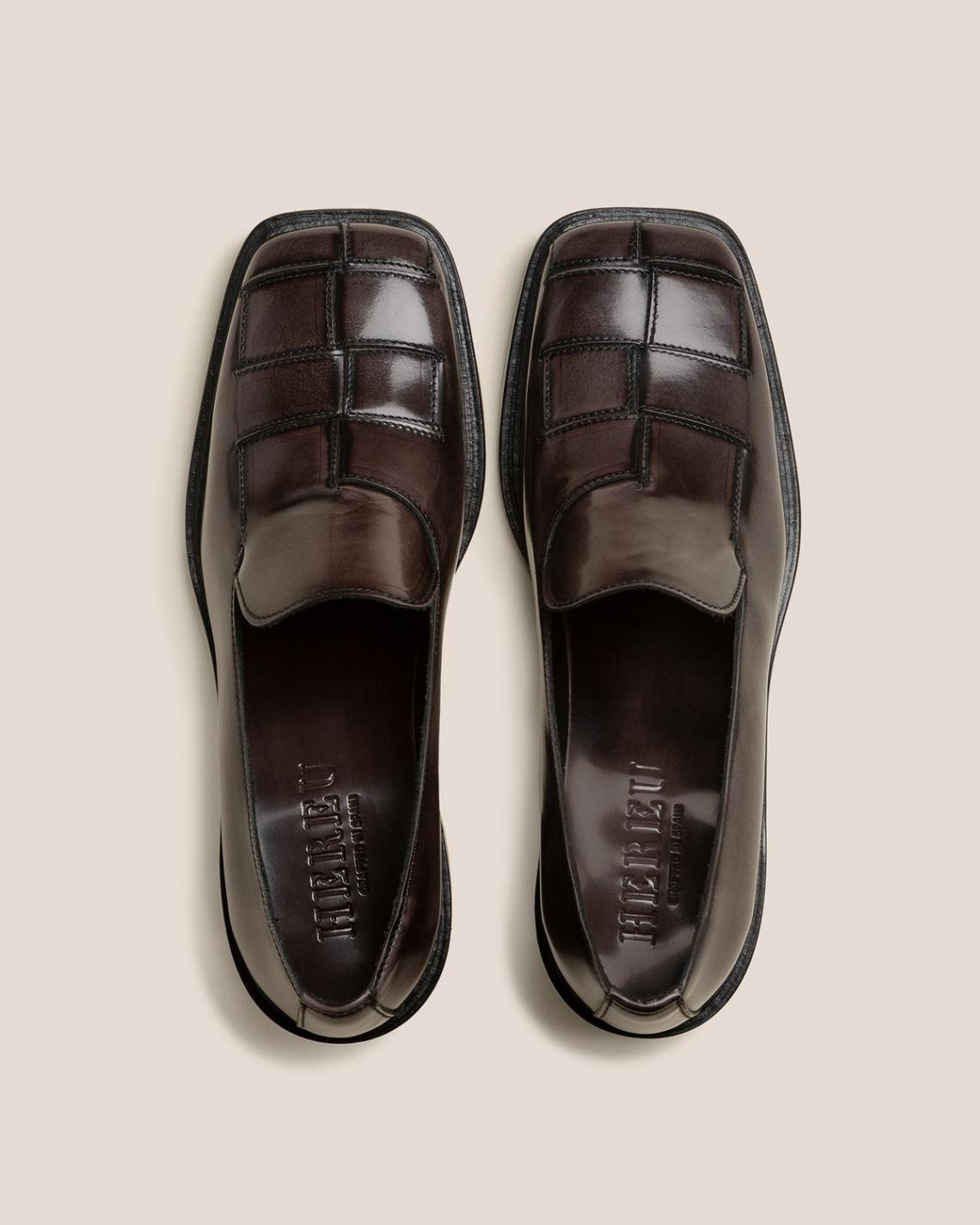 Hereu Heels | GUERA HEELED - Brushed Interwoven Slip-On Loafer - Women