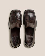 Hereu Heels | GUERA HEELED - Brushed Interwoven Slip-On Loafer - Women
