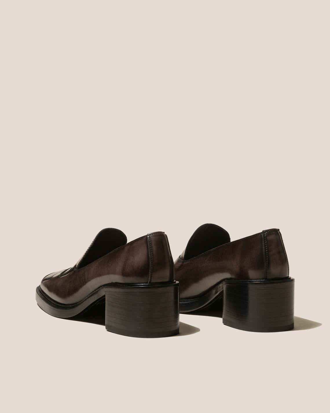 Hereu Heels | GUERA HEELED - Brushed Interwoven Slip-On Loafer - Women