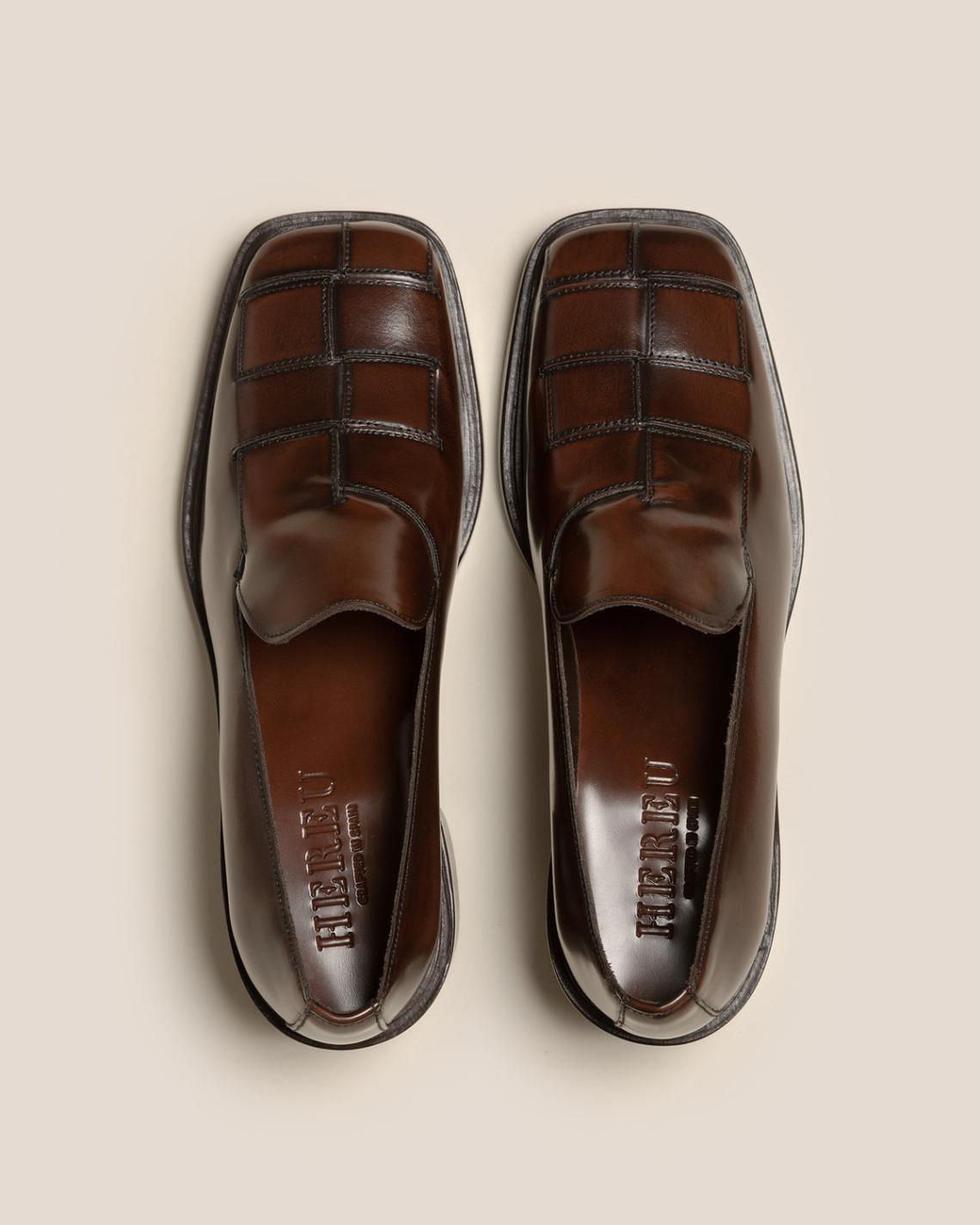 Hereu Heels | GUERA HEELED - Brushed Interwoven Slip-On Loafer - Women