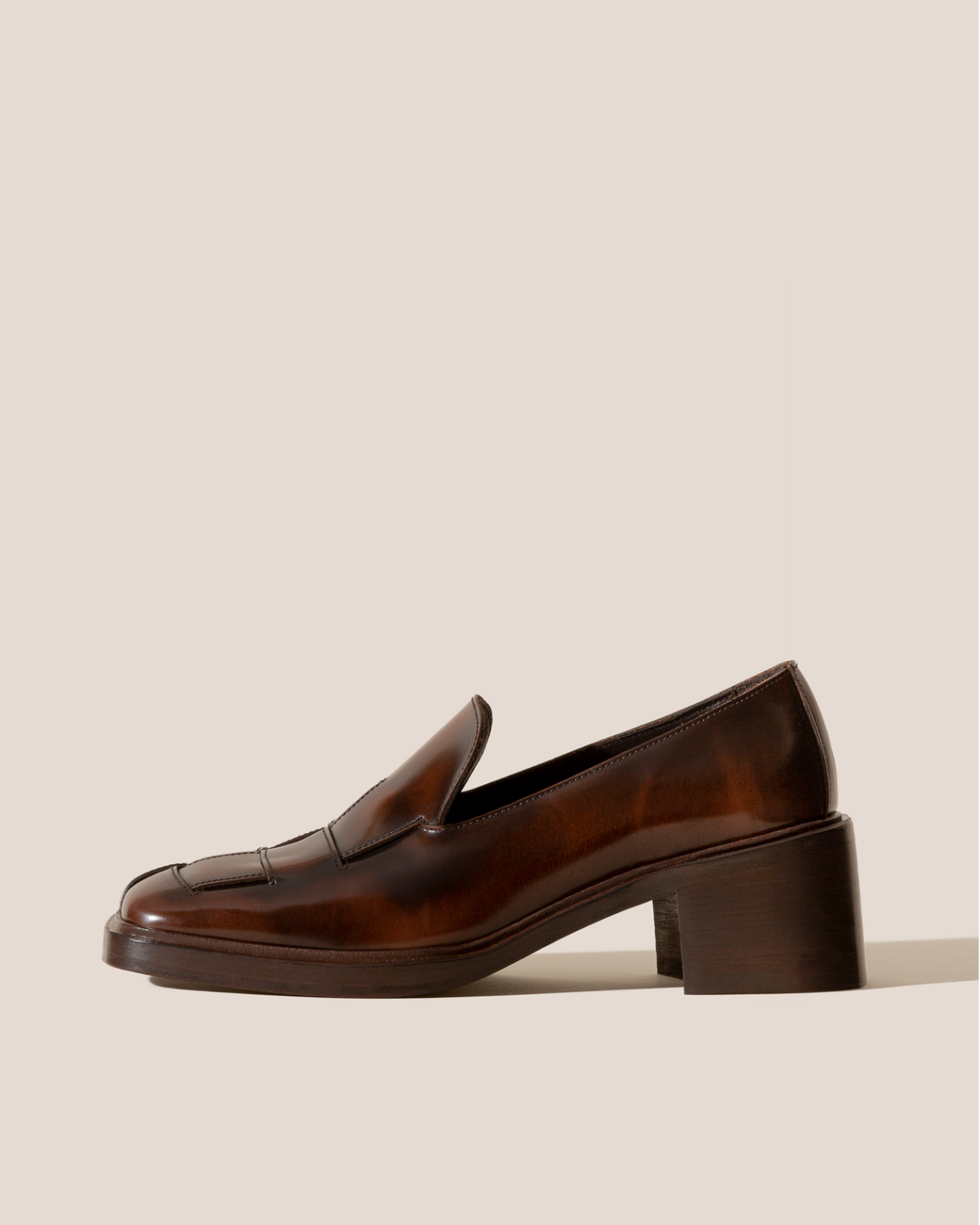 Hereu Heels | GUERA HEELED - Brushed Interwoven Slip-On Loafer - Women