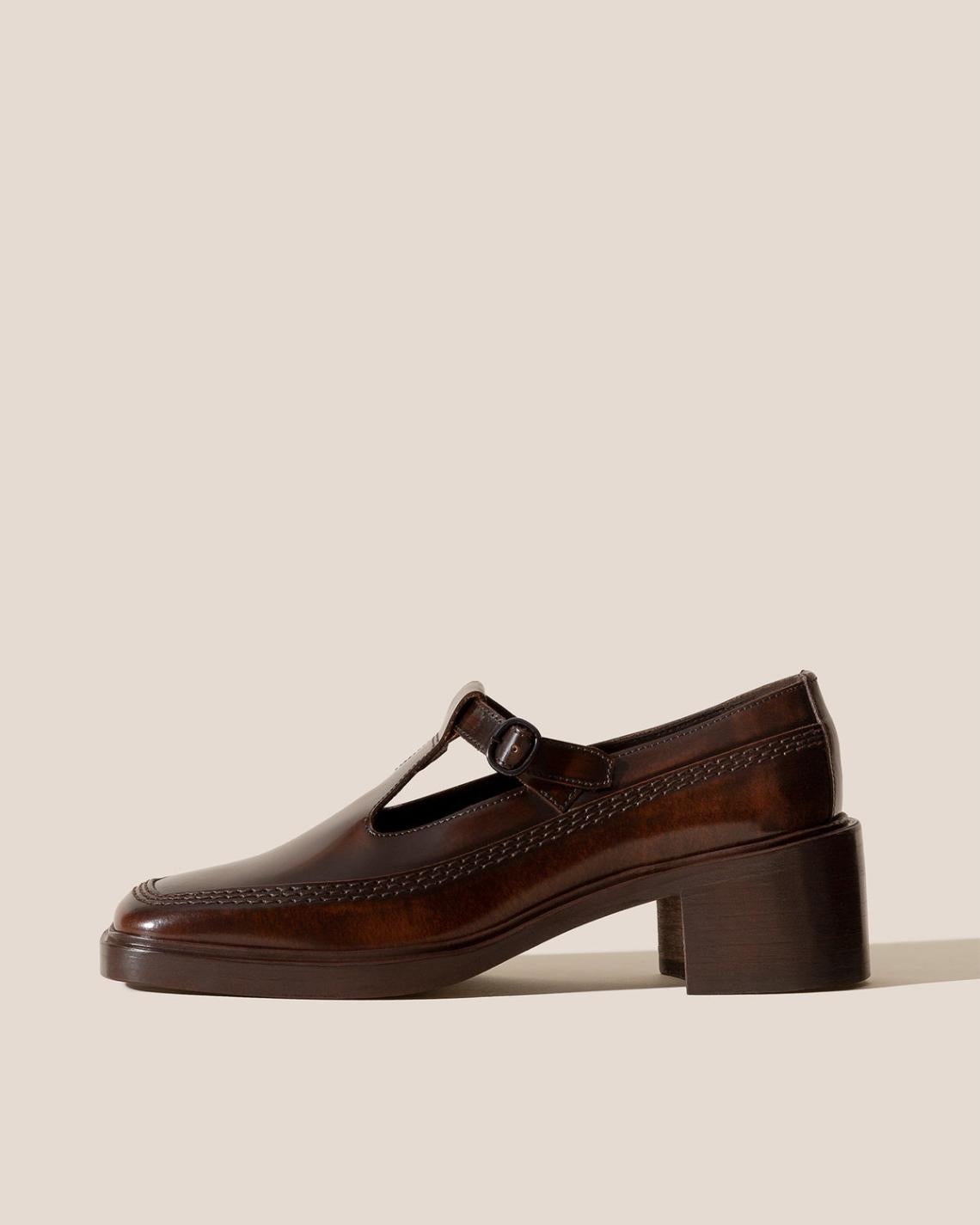 Hereu Heels | LLUISA HEELED - Brushed T-bar Loafer - Women