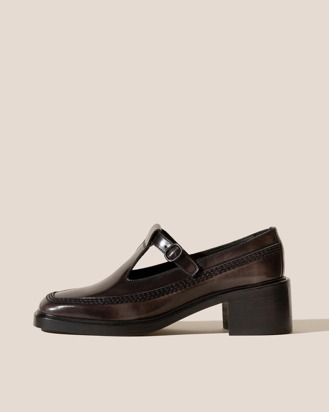 Hereu Heels | LLUISA HEELED - Brushed T-bar Loafer - Women