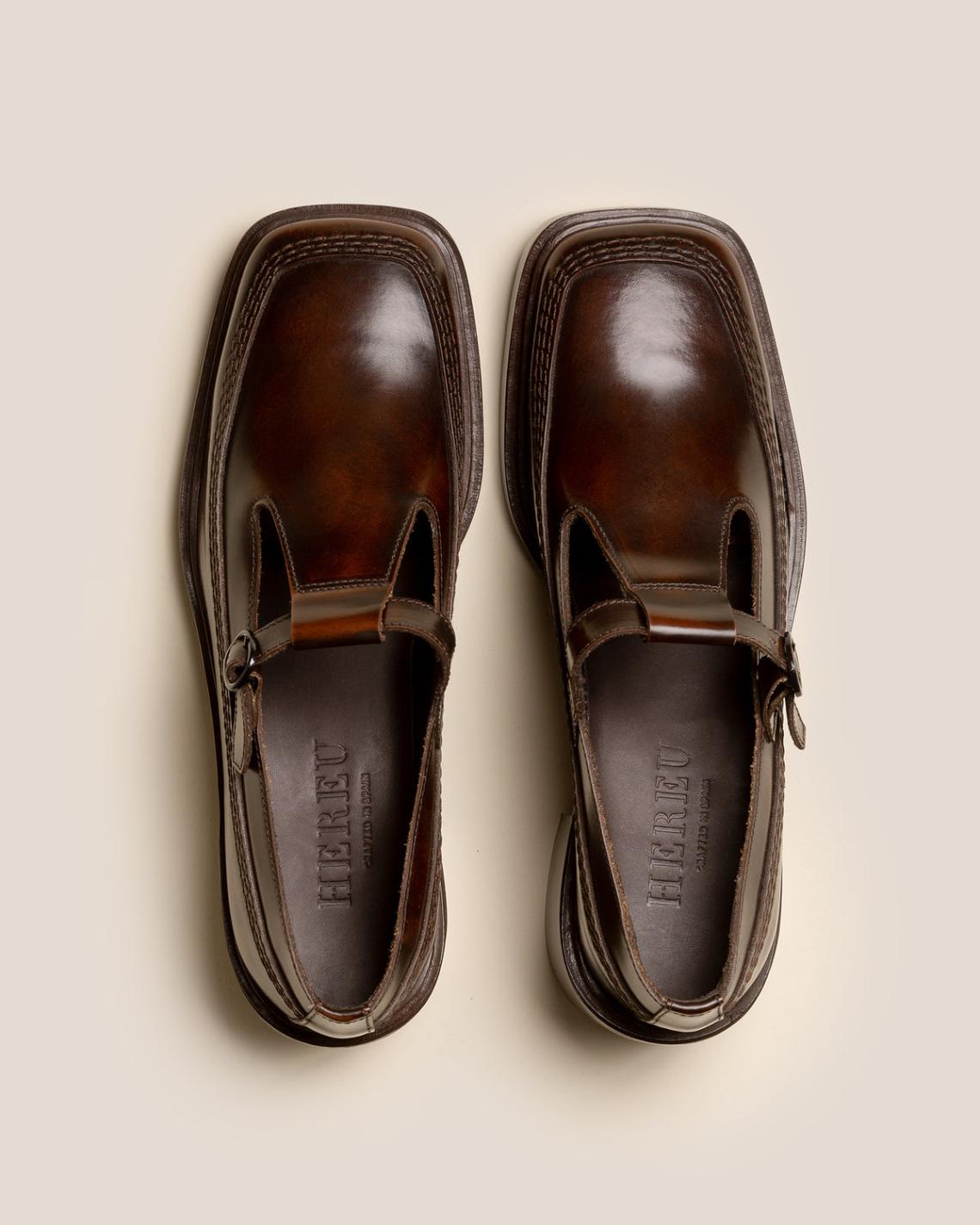 Hereu Heels | LLUISA HEELED - Brushed T-bar Loafer - Women