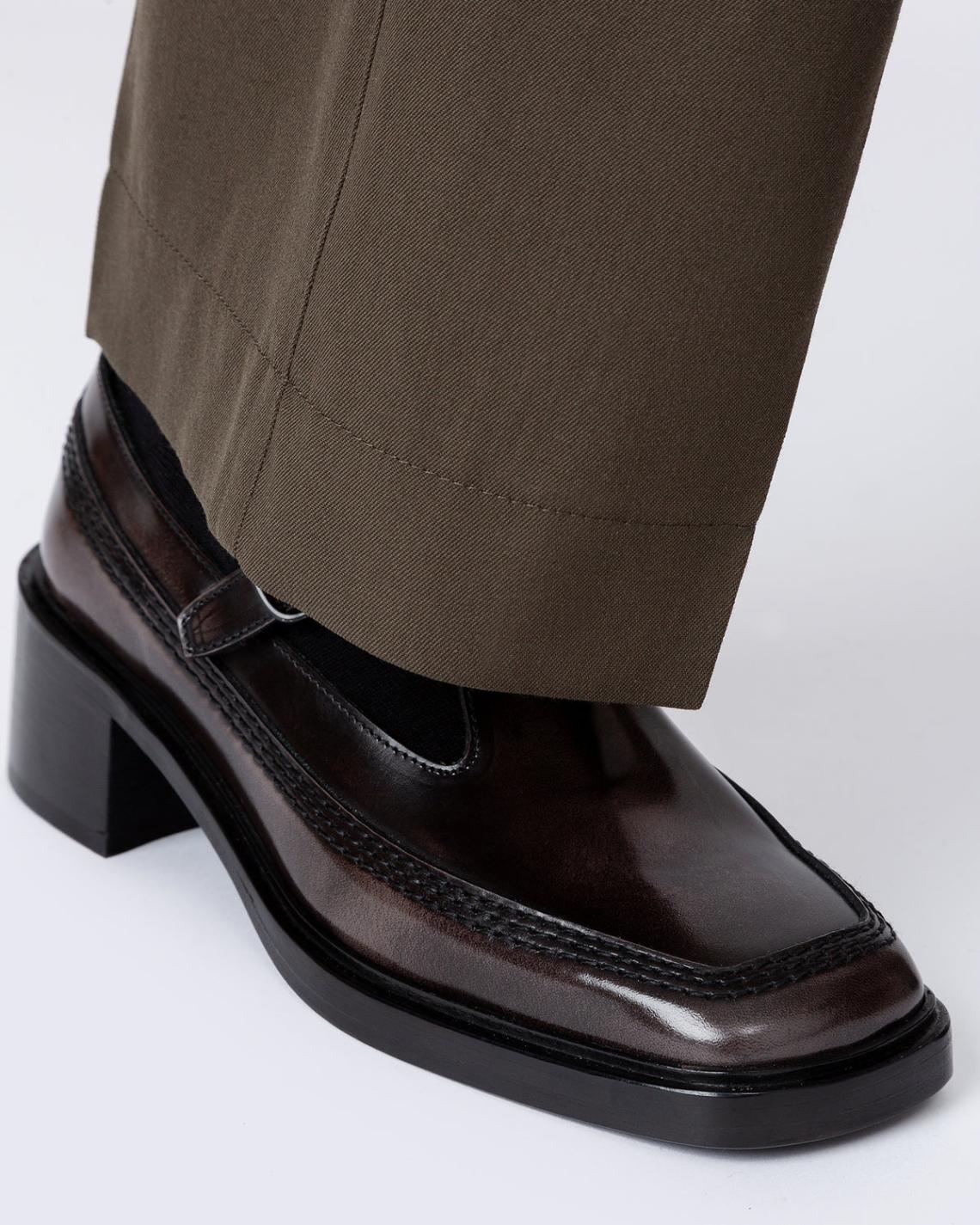 Hereu Heels | LLUISA HEELED - Brushed T-bar Loafer - Women