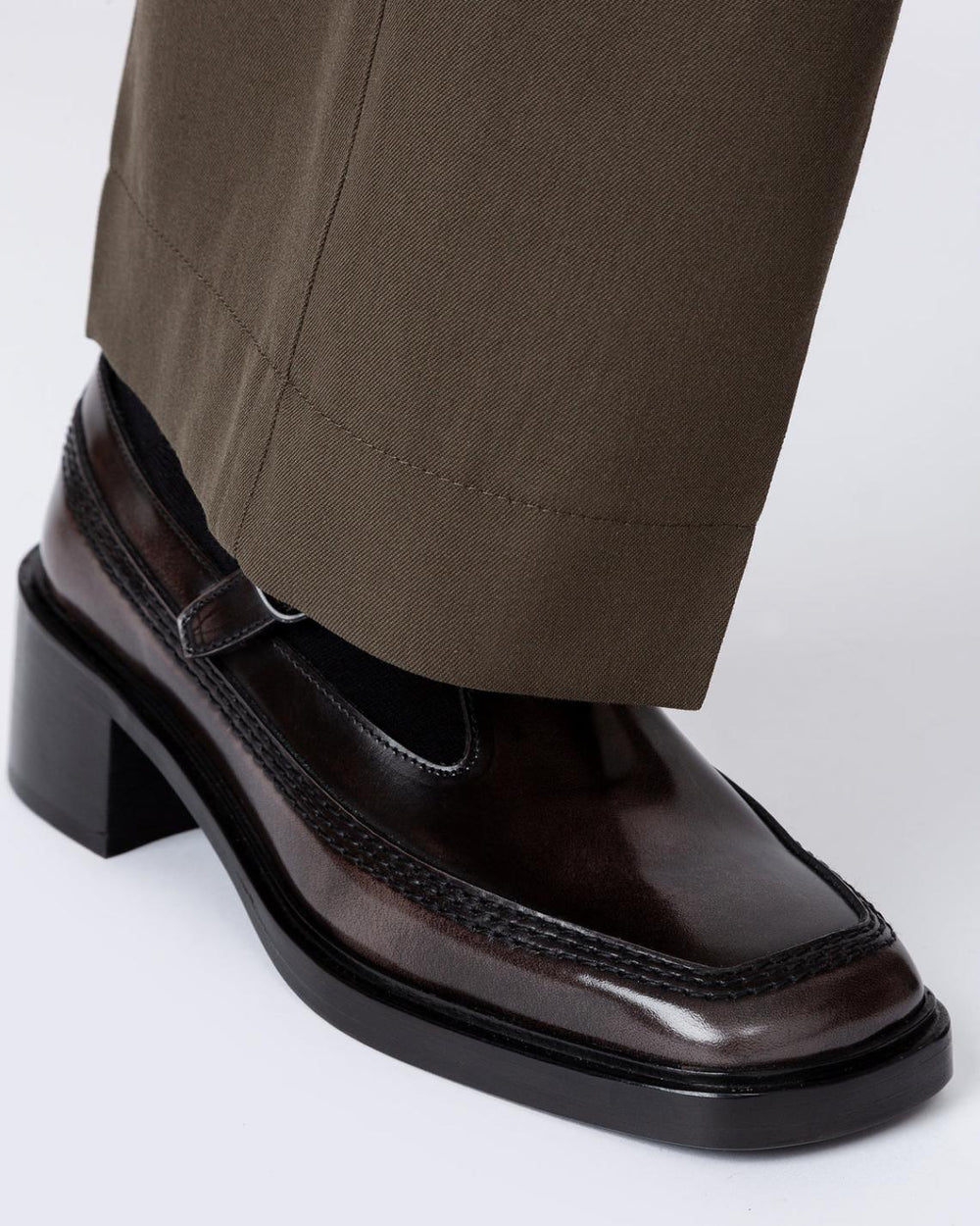 Hereu Heels | LLUISA HEELED - Brushed T-bar Loafer - Women