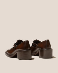 Hereu Heels | POBLA HEELED - Brushed Interwoven T-Bar Loafer - Women