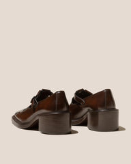 Hereu Heels | POBLA HEELED - Brushed Interwoven T-Bar Loafer - Women