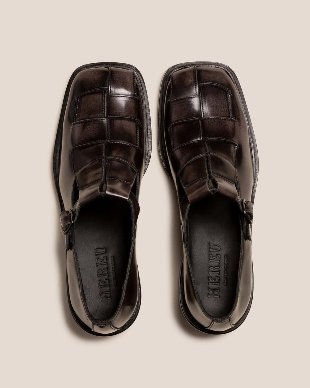 Hereu Heels | POBLA HEELED - Brushed Interwoven T-Bar Loafer - Women