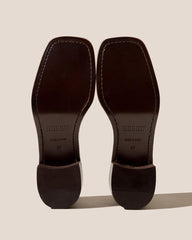 Hereu Heels | POBLA HEELED - Brushed Interwoven T-Bar Loafer - Women