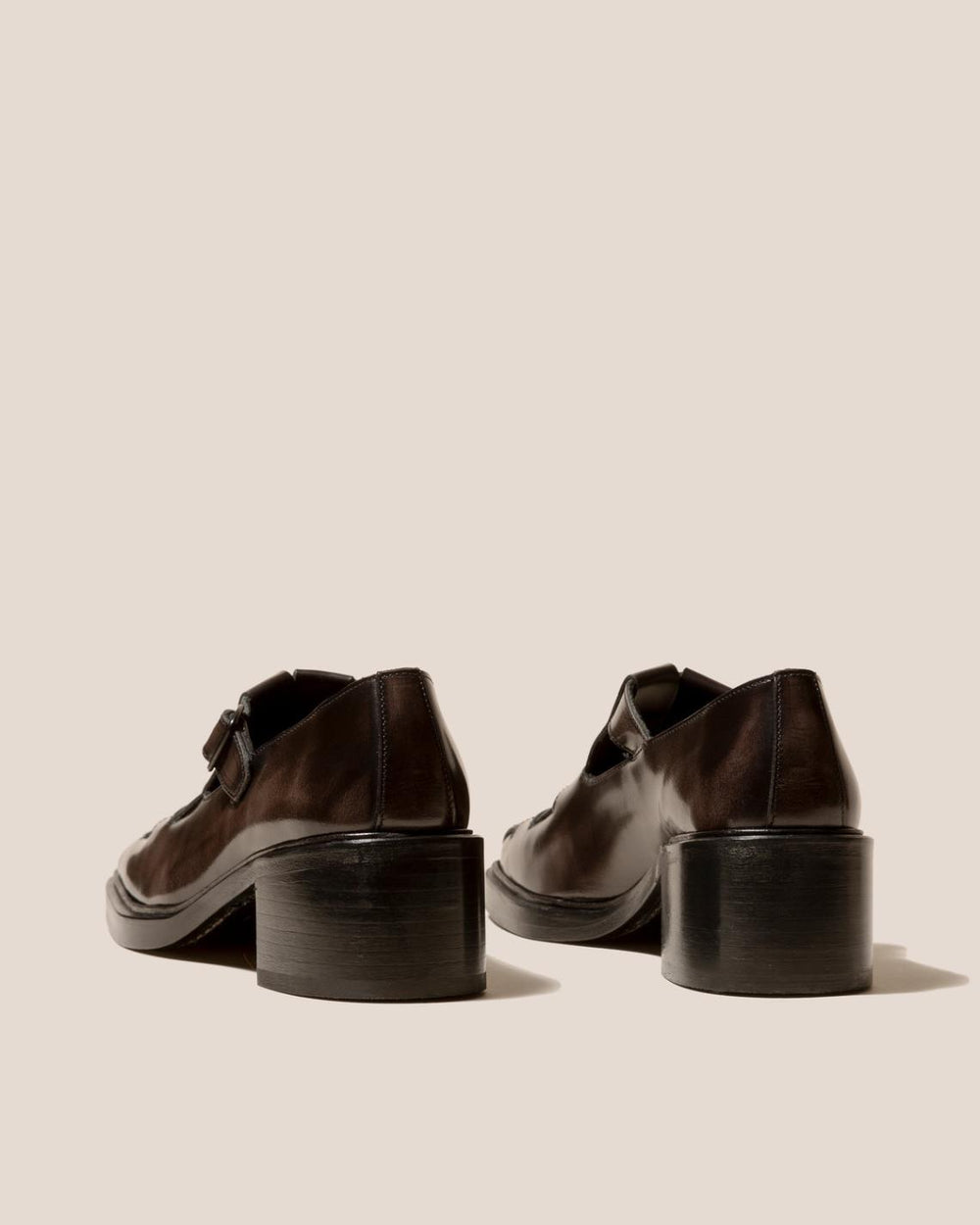 Hereu Heels | POBLA HEELED - Brushed Interwoven T-Bar Loafer - Women