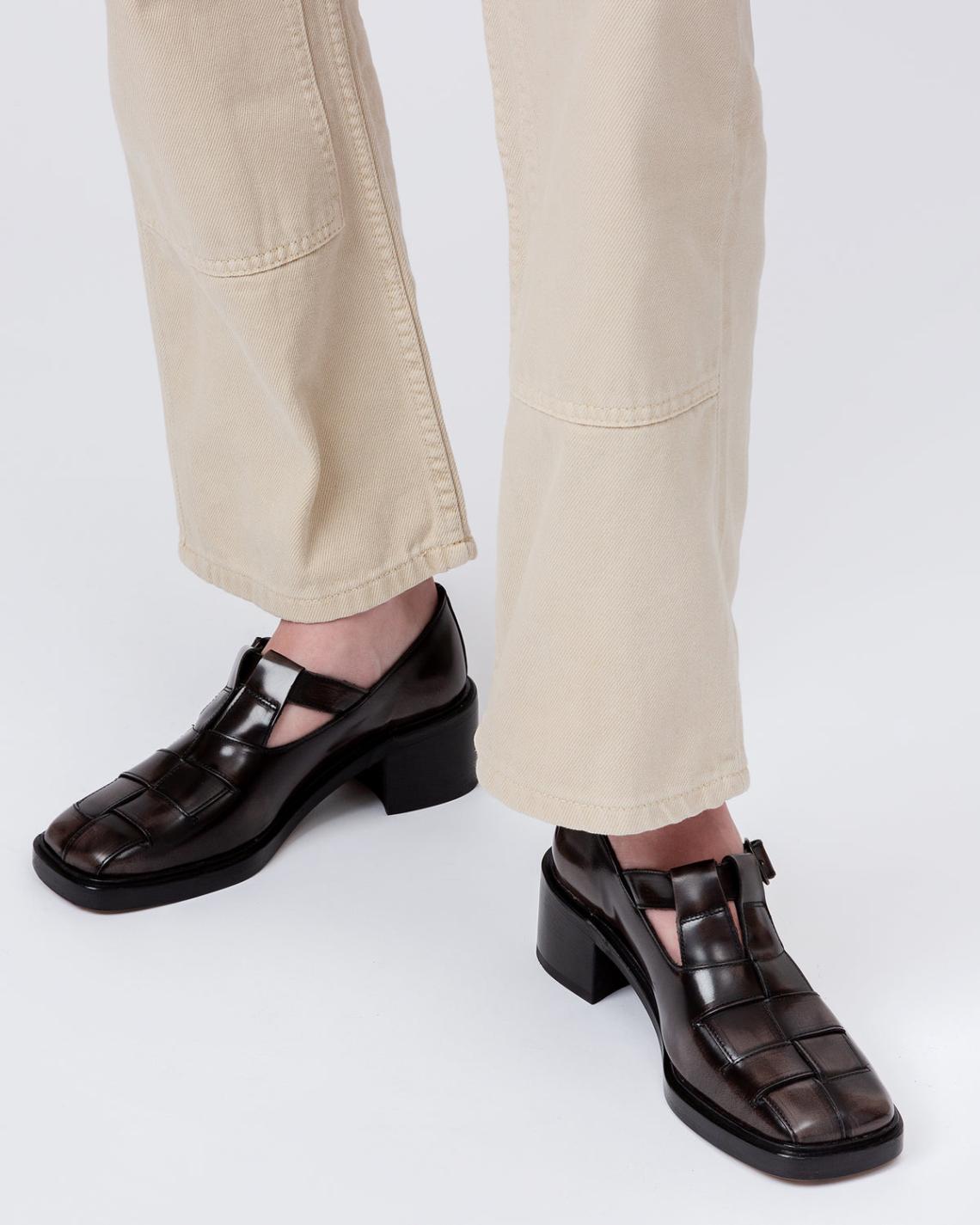 Hereu Heels | POBLA HEELED - Brushed Interwoven T-Bar Loafer - Women