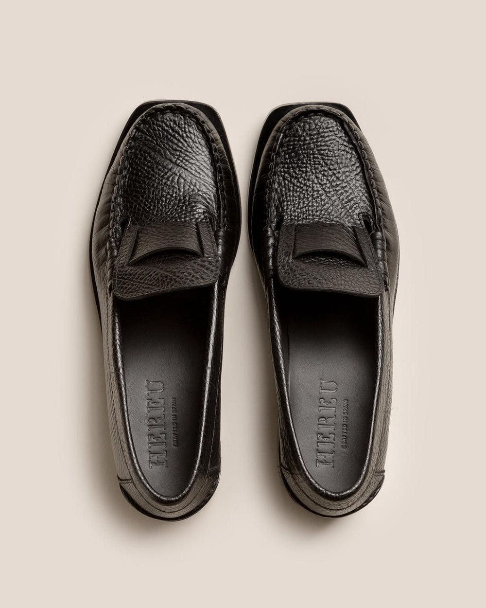 Hereu Heels | SINEU HEELED GRAINY - Interlaced Detail Slip-On Loafer - Women
