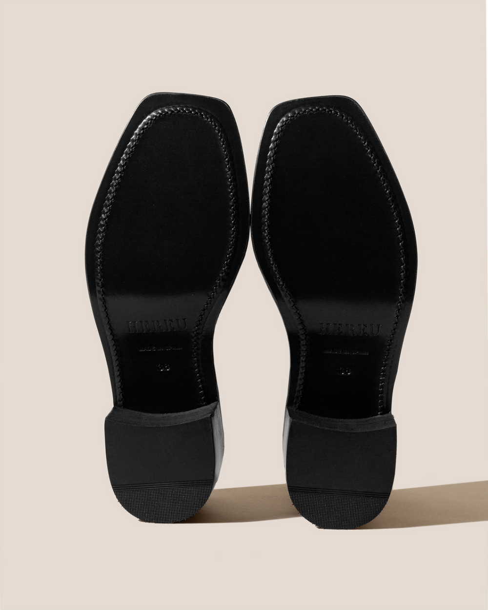 Hereu Heels | SINEU HEELED GRAINY - Interlaced Detail Slip-On Loafer - Women