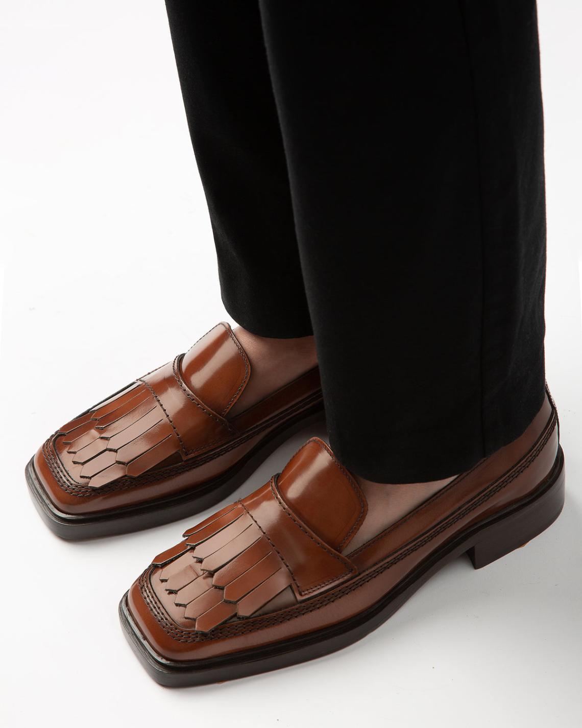 Hereu Loafers | AINA POLISHED - Fringed Slip-On Loafer - Women