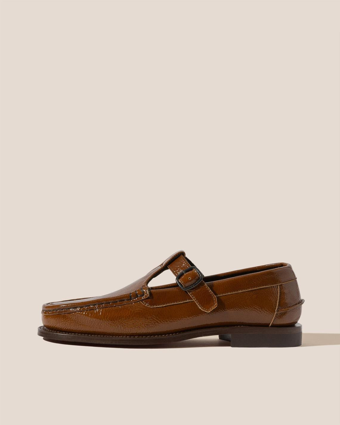 Hereu Loafers | ALBER CRINKLED GLOSSY - T-bar Loafer - Women
