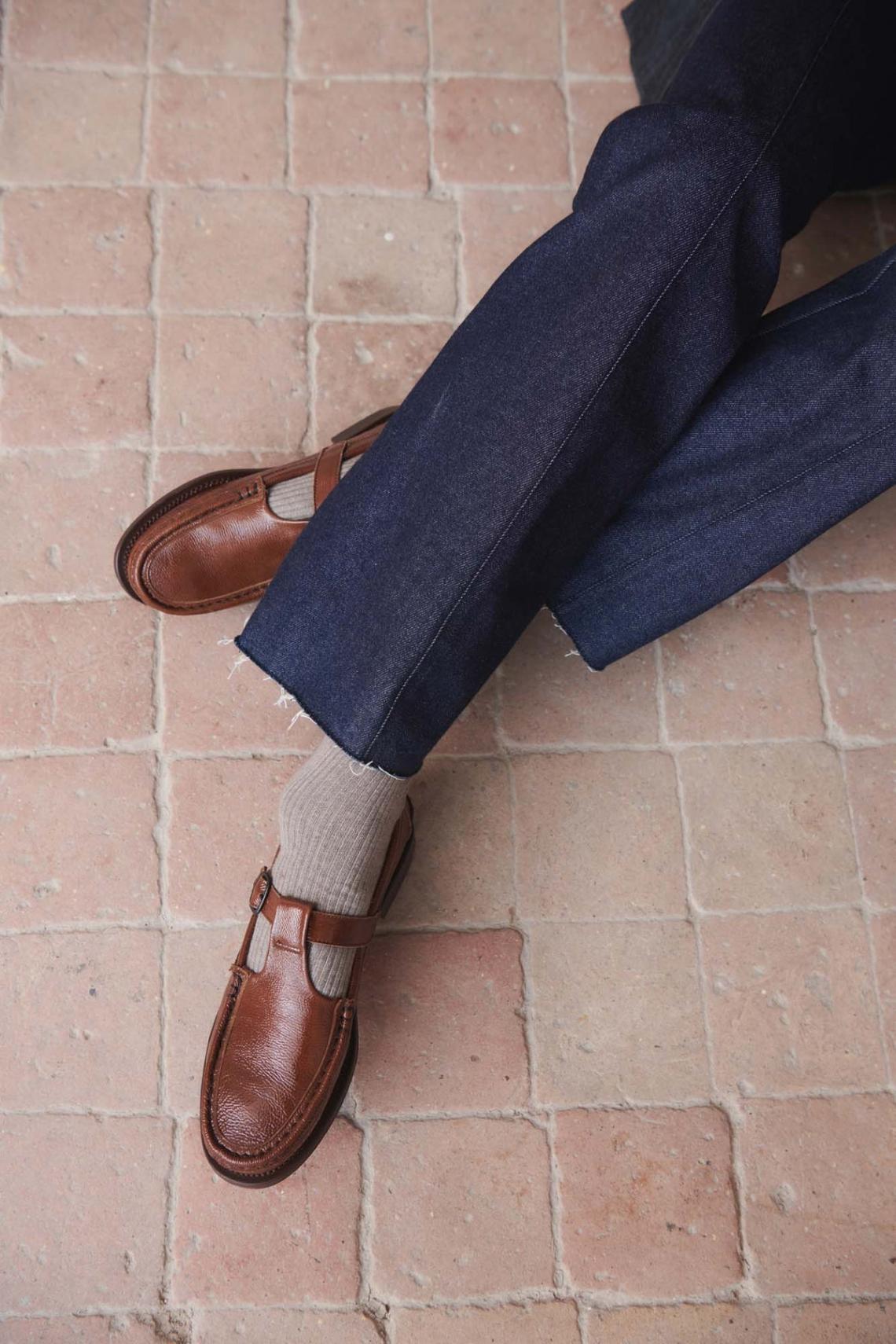 Hereu Loafers | ALBER CRINKLED GLOSSY - T-bar Loafer - Women