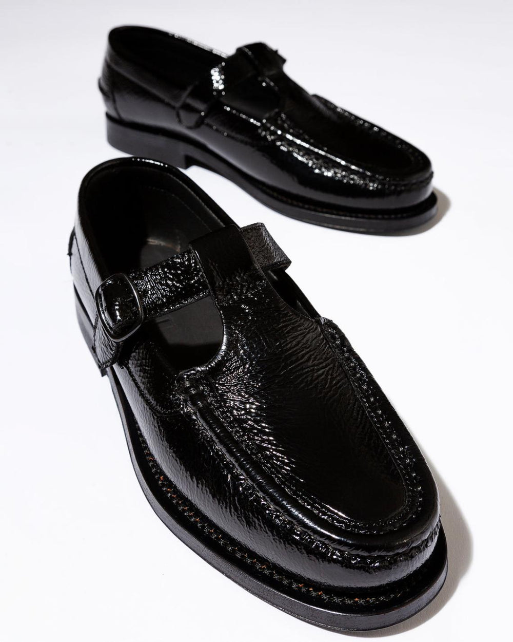 Hereu Loafers | ALBER CRINKLED GLOSSY - T-bar Loafer - Women