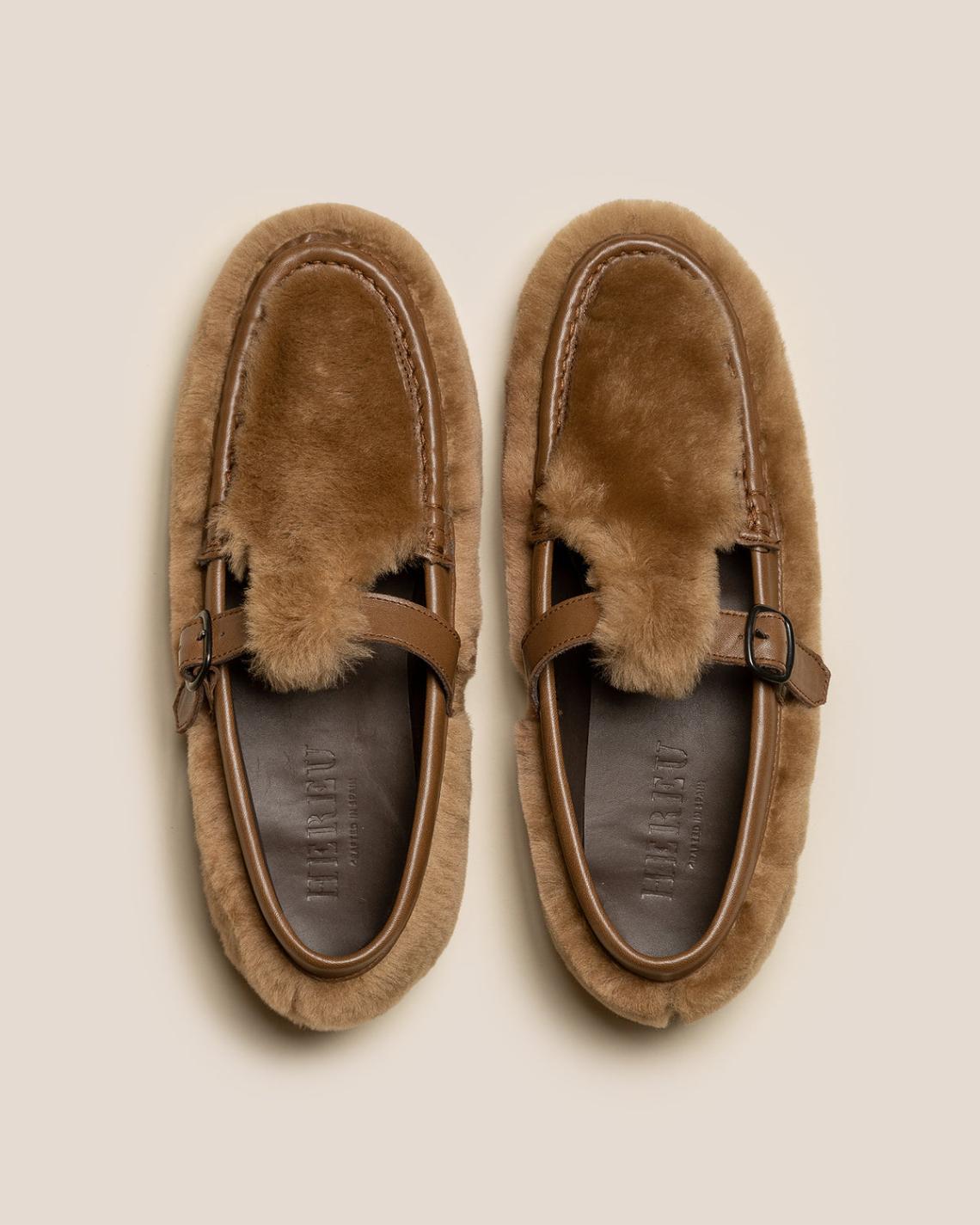 Hereu Loafers | ALBER SHEARLING - T-Bar Loafer - Women