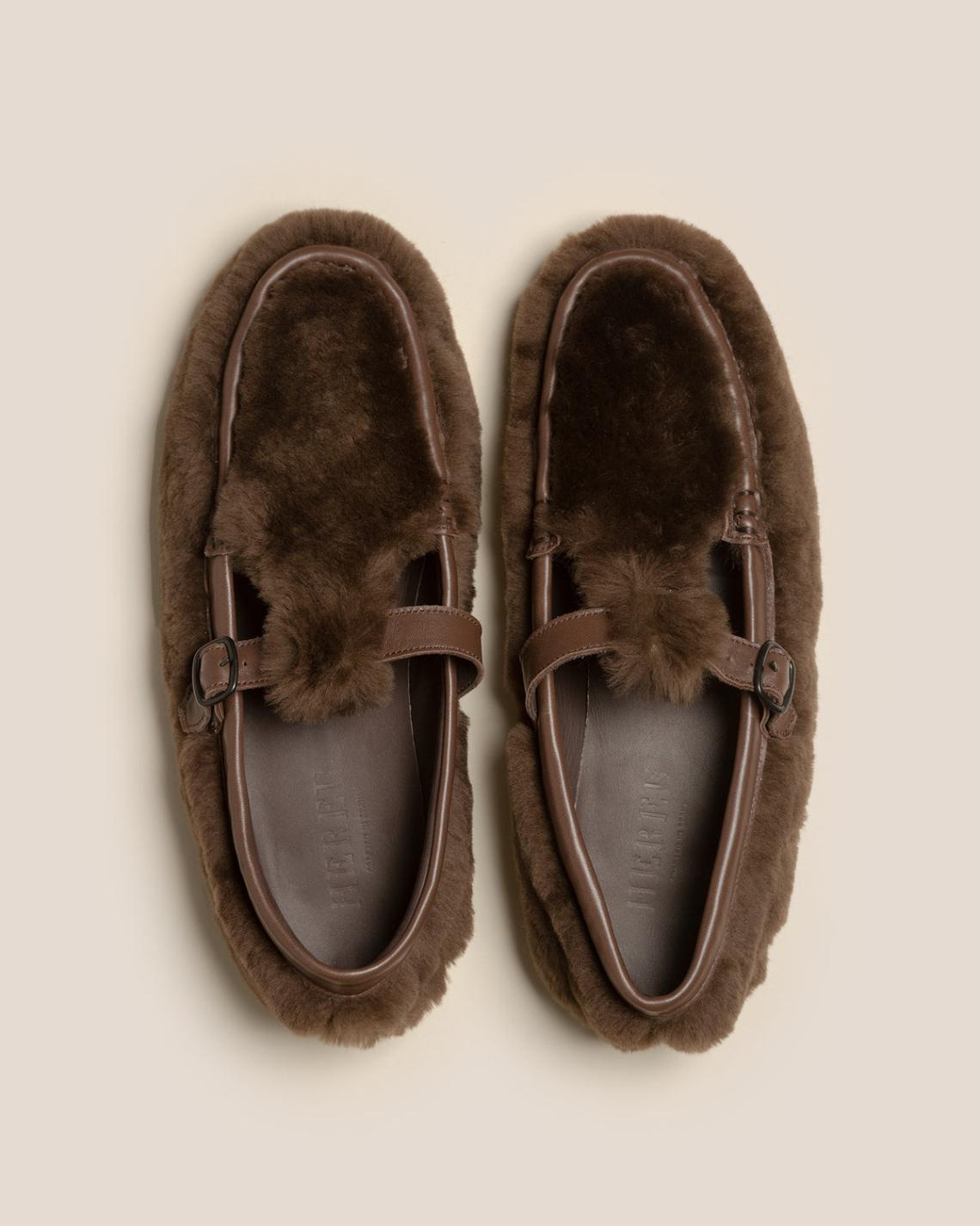 Hereu Loafers | ALBER SHEARLING - T-Bar Loafer - Women