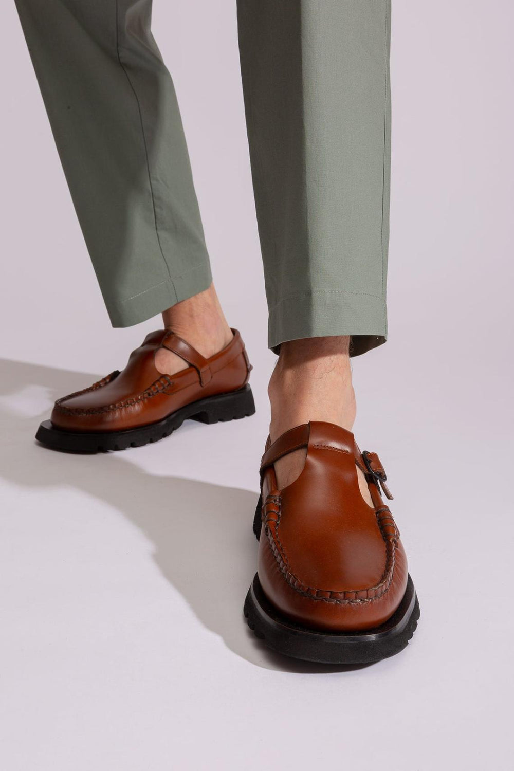 Hereu Loafers | ALBER SPORT - Tread Sole T-Bar Loafer - Men