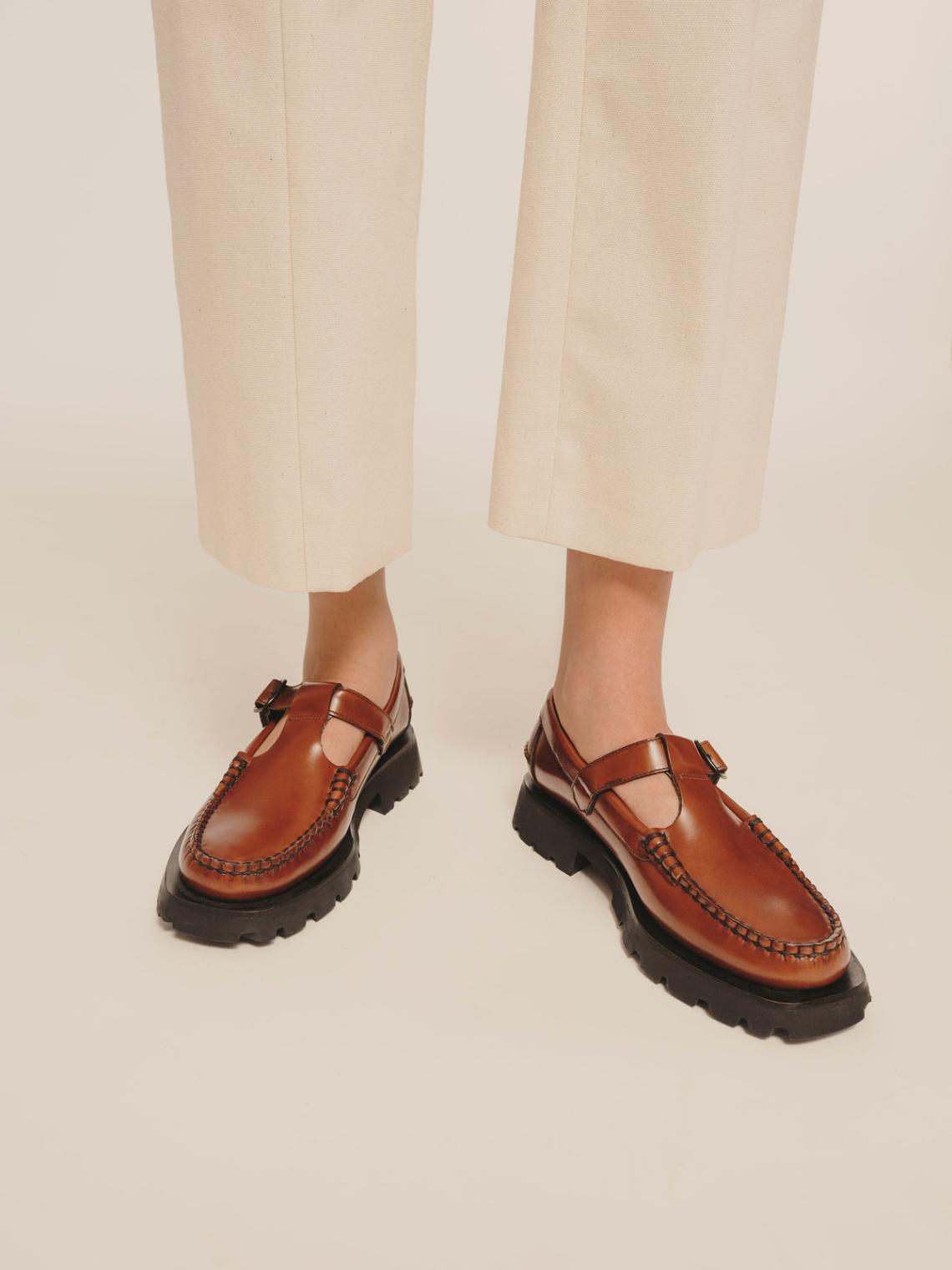 Hereu Loafers | ALBER SPORT - Tread Sole T-Bar Loafer - Women