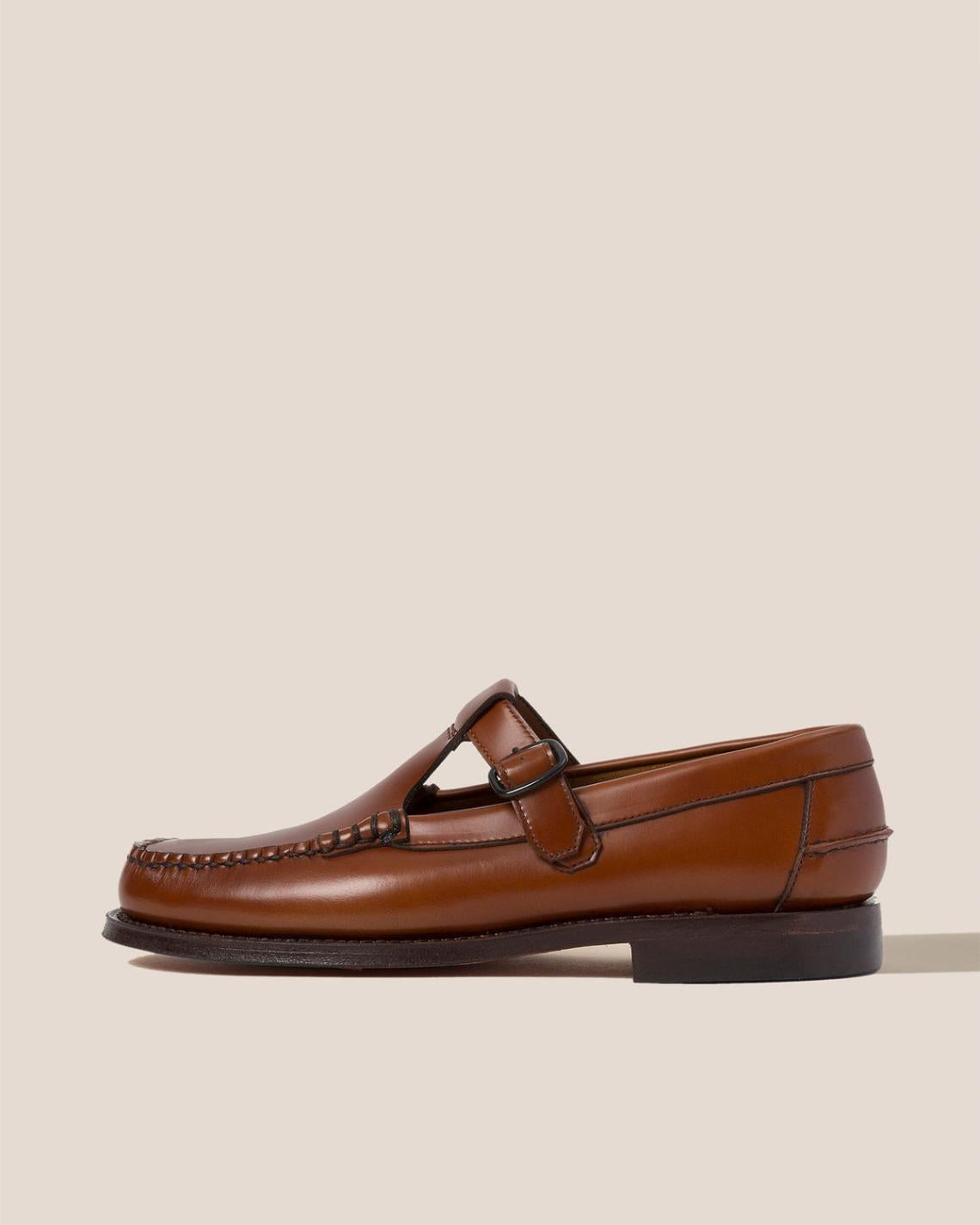 Hereu Loafers | ALBER - T-bar Loafer-reddish-tan - Women