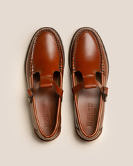 Hereu Loafers | ALBER - T-bar Loafer-reddish-tan - Women
