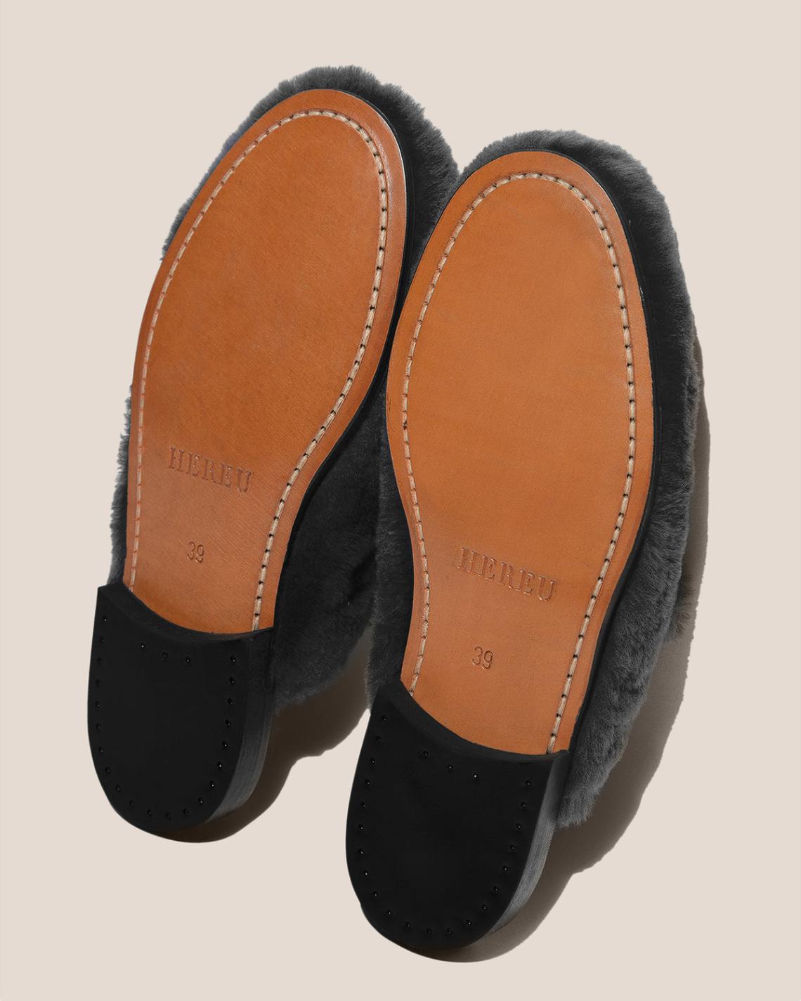 Hereu Loafers | BARRACA SHEARLING - Buckle-strap Mule Loafer - Women