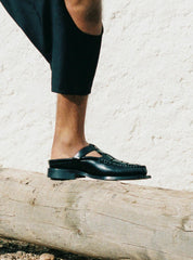 Hereu Loafers | BONELL - Woven T-bar Mule Loafer - Men