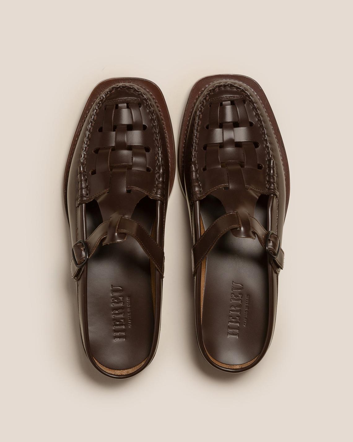 Hereu Loafers | BONELL - Woven T-bar Mule Loafer - Men